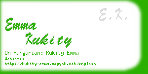 emma kukity business card